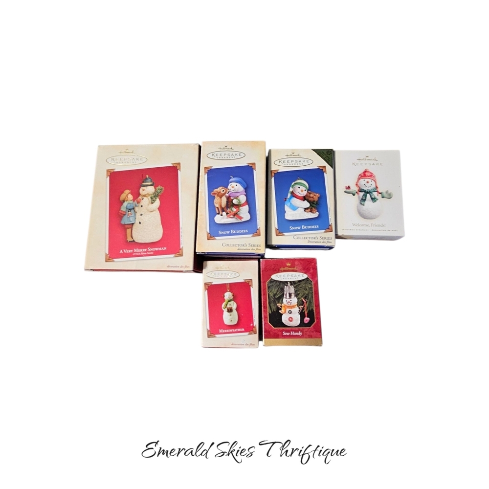 Hallmark Keepsake Snowman Ornament Lot Of 6